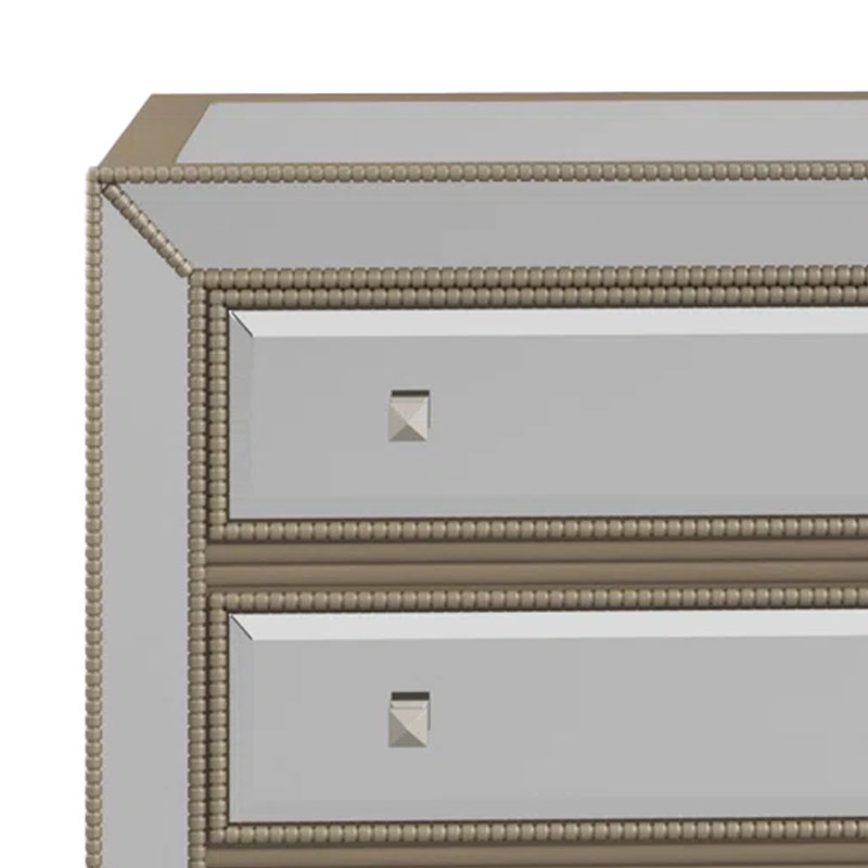 Fonzo Wood 3-Drawer Mirrored Accent Chest