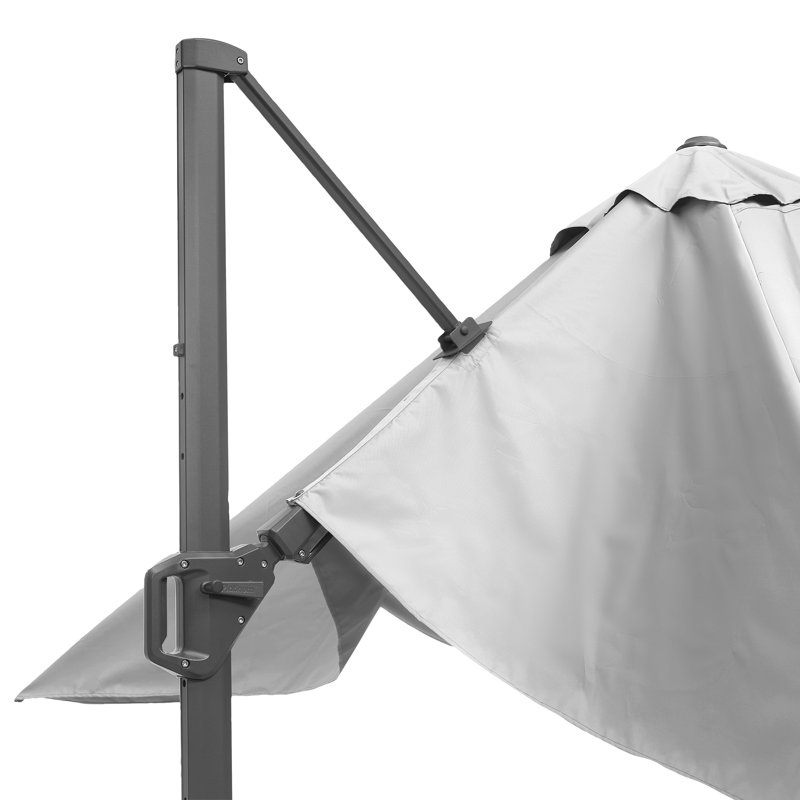 Batson 350cm X 260cm Rectangular Cantilever Parasol, Black, Light Grey
