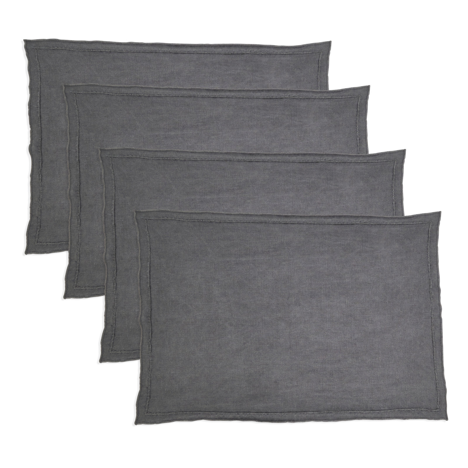 Stonewashed Linen Placemat, Gray