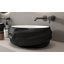 Lavabo vasque de salle de bain ovale noir mat en relief 18 po MEJE (avec bonde escamotable)