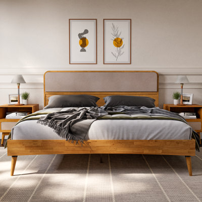 Calista Bed Frame with Fabric Panel Headboard