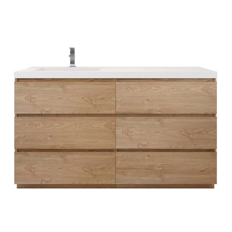 Ensemble de meuble-lavabo simple 60 po Hardy, Chêne de la Nouvelle-Angleterre