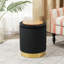 Repose-pieds rond avec rangement en velours-29801706