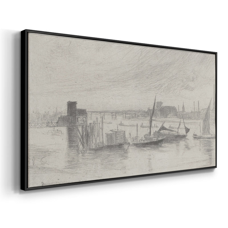 Série nautique-CCVVIV- Toile tendue avec châssis tendue, prête à être accrochée, Noir, H 21 po x l 41 po