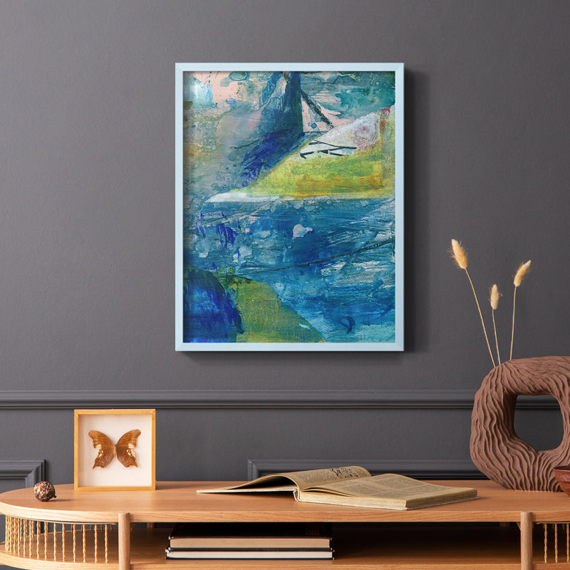 «Spring Winds VI», reproduction encadrée - bois massif, H 10 po x l 8 po, Bleu