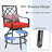 Jayc 2 - Person Square Outdoor Patio Bar Dining Sets with Cushions, Outdooor 3 Pieces Bar Height Dining Set with Swivel Chairs & Metal Slat Table