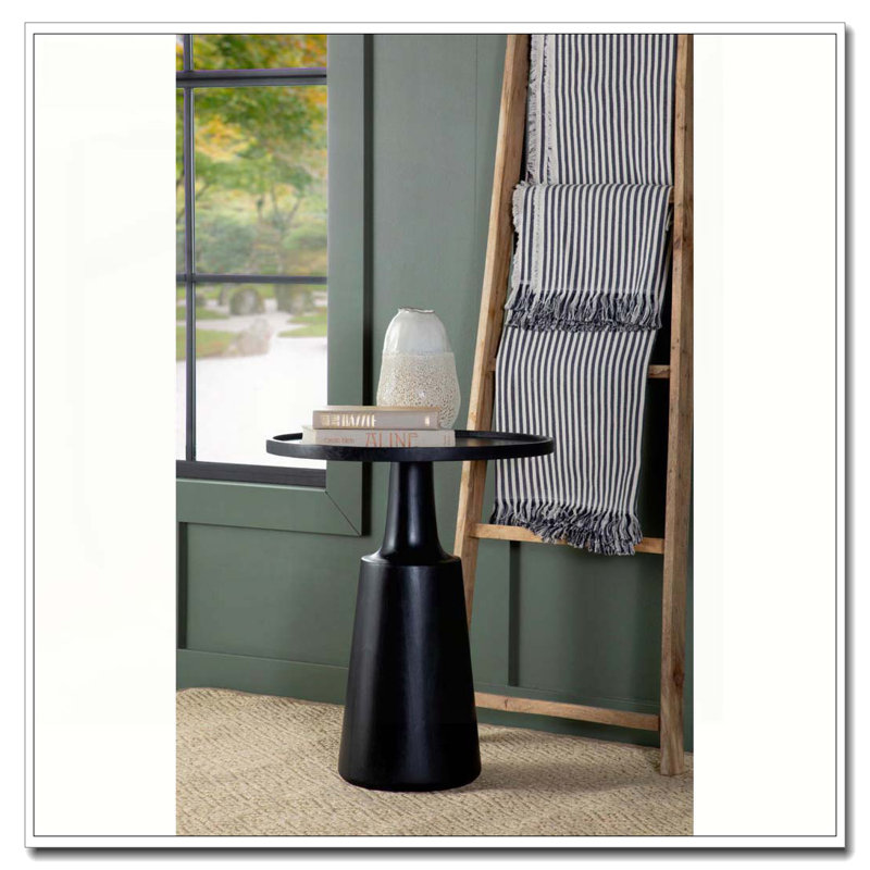 Table d'appoint piédestal noir