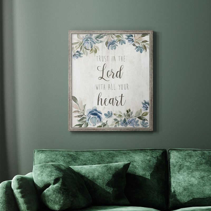 «Trust in the Lord», toile encadrée de qualité supérieure - prête à être accrochée, H 24 po x l 20 po, Argent patiné