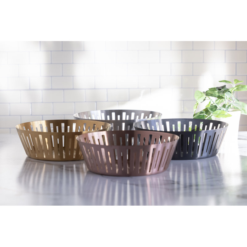 Panier rond en acier inoxydable de 12 pouces, Argent argent