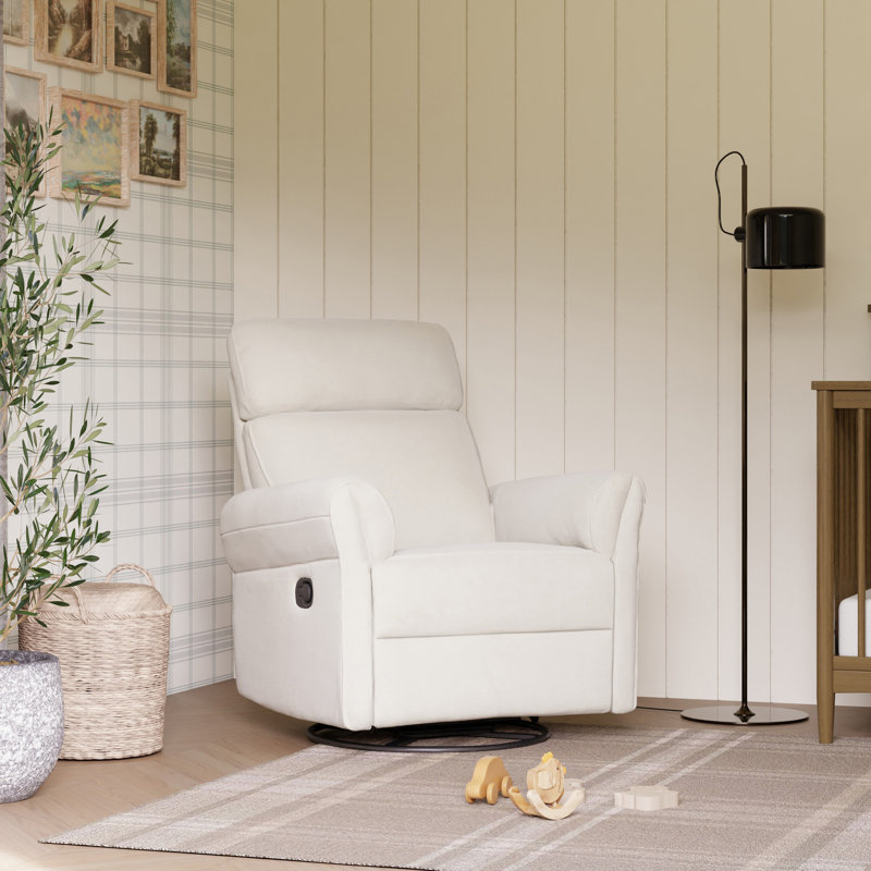 Suzy Flex Recliner and Swivel Glider  with Adjustable Arms and Headrest, Cream