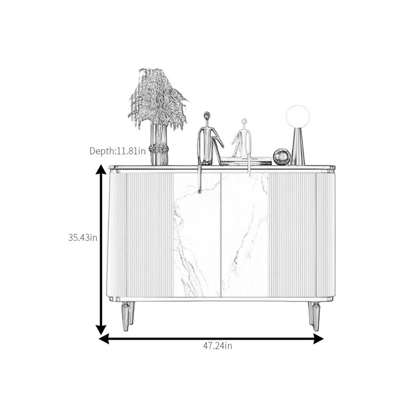 Buffet léger et luxueux, H 35,43 po x l 47,24 po x P 11,81 po