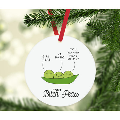 Ornement en forme de pois Funny Food pun