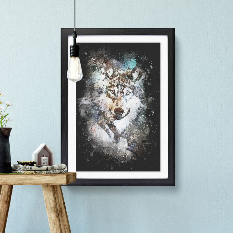 Wolf - Framed Print, Black Framed, 87cm H x 62cm W x 2cm D