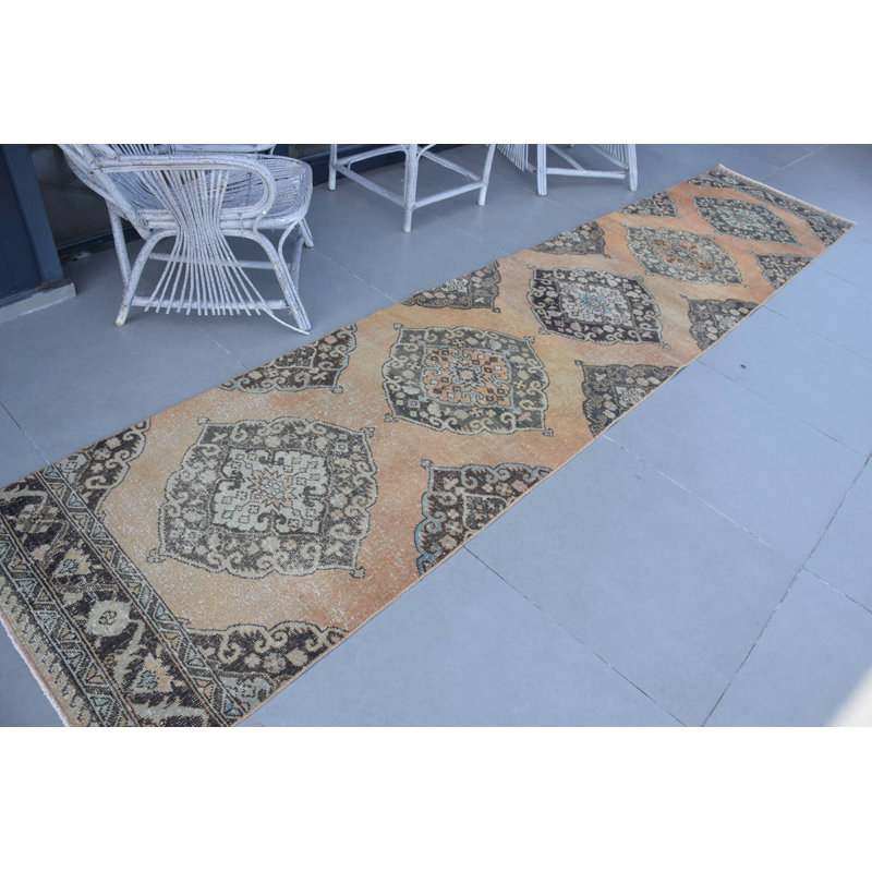 Tapis de couloir traditionnel de style Oushak traditionnel Anatolien idéal pour le salon et le couloir décor bohémien