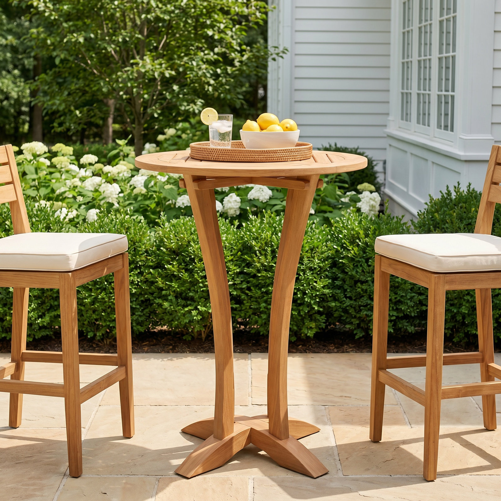 30" Eucalyptus Patio Bar Table