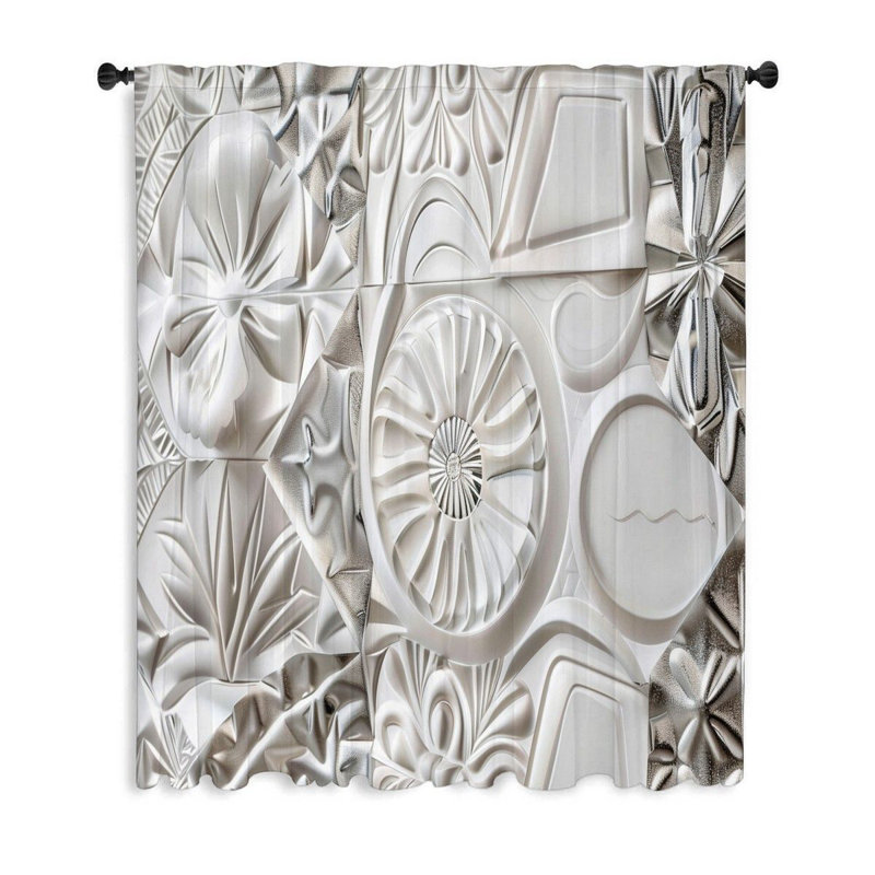 Rideau transparent en polyester Henriella, L 50 po x L 96 po