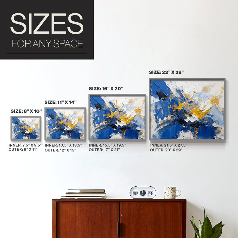 Abstract Series-CXLIX -Framed Print - Restickable, 8" H x 10" W, Gray