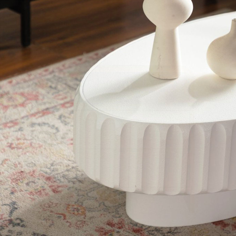 Table de rangement cannelée avec couvercle amovible