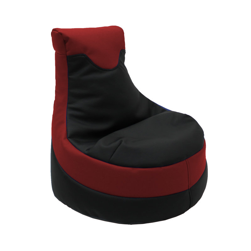 Fauteuil à billes SoftScape, Simili cuir noir / rouge
