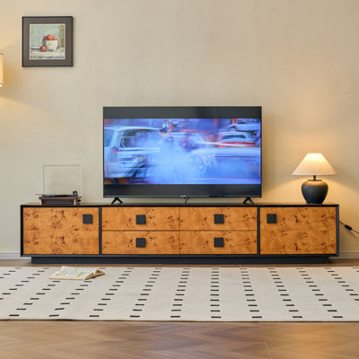 Meuble télé rétro en bois massif noir