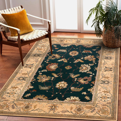 Dethomas Rectangle Oriental Wool Area Rug
