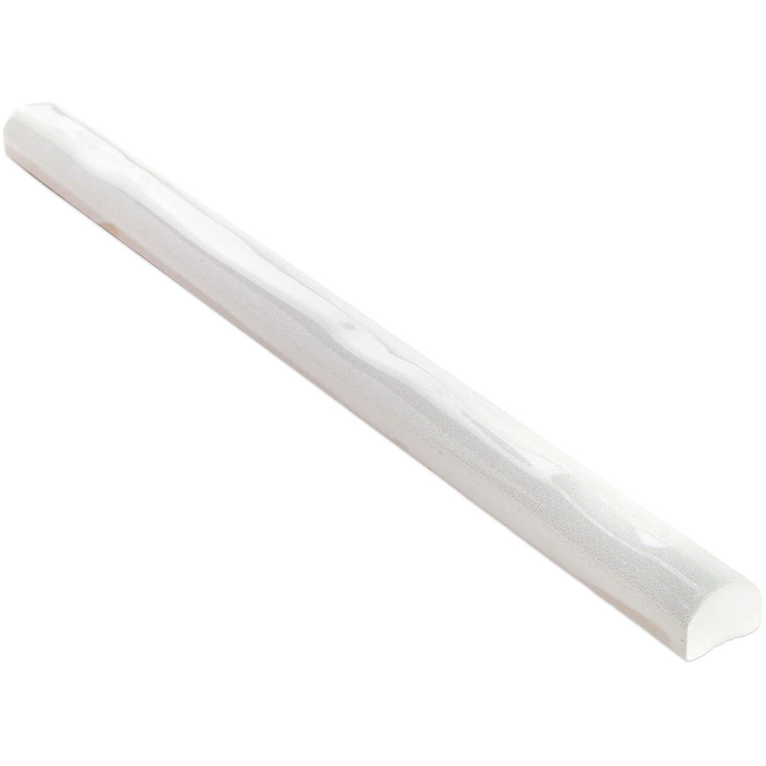 Chateau 12" x 0.75" Ceramic Pencil Liner Tile Trim in White Bond Tile