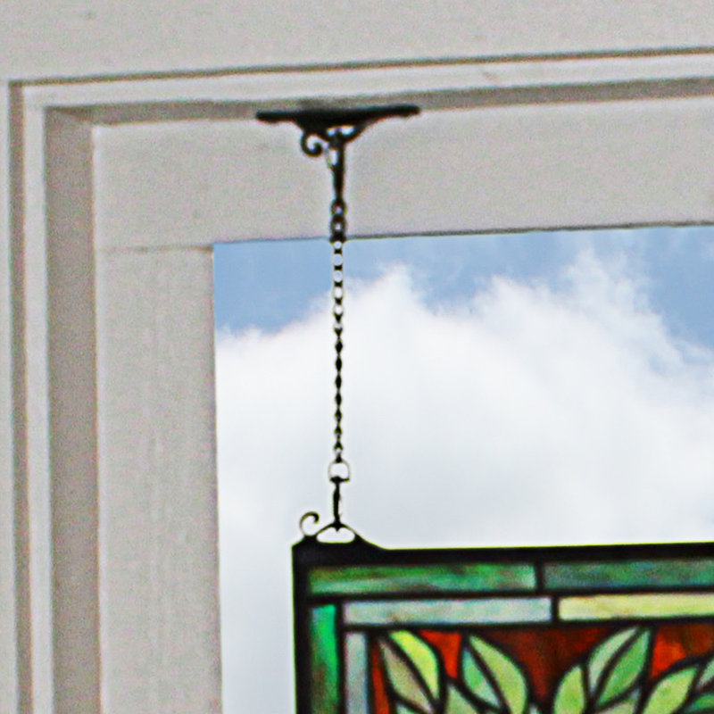 Red Anemone Tiffany-Style Window Panel