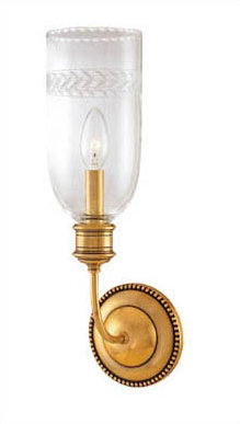 Lafayette 1 - Light Candle Wall Light, Aged Brass