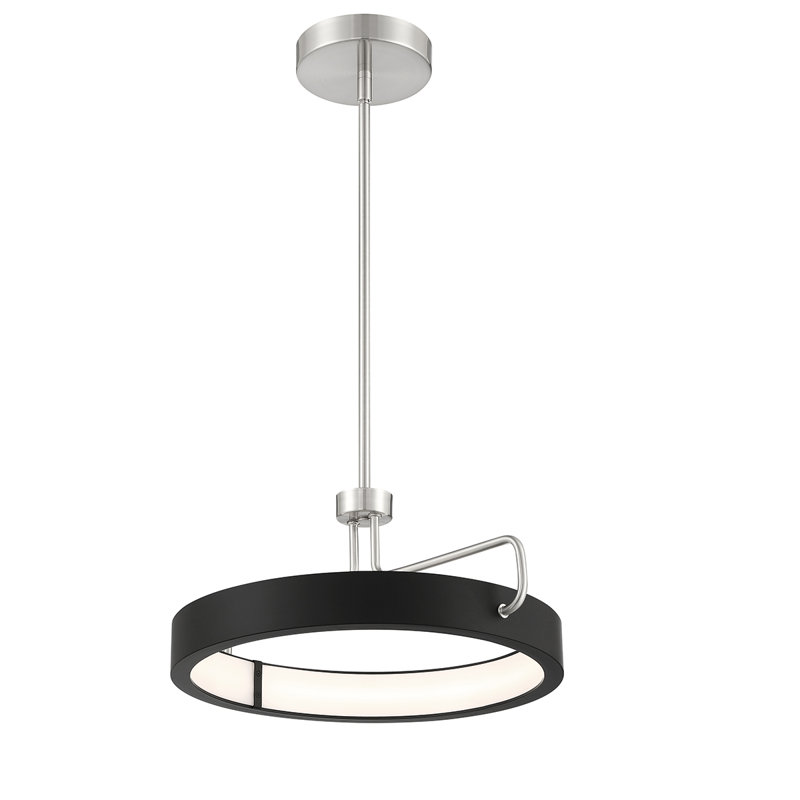 1 - Light LED Pendant, Satin Nickel