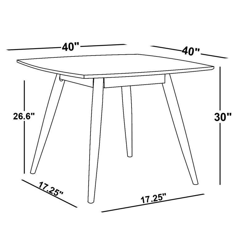 Santana Beech Solid Wood Base Dining Table, 30"
