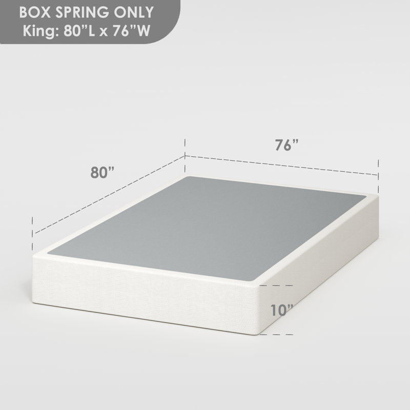 Chic 10-inch Black Matte Metal Spring Box With Easy Assembly, King