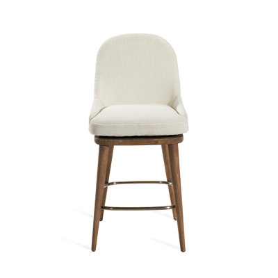Harper Swivel Upholstered Stool with Solid Wood Frame