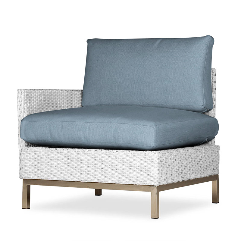 Elements Outdoor One Arm Lounge Chair, Cottage Pepper, White