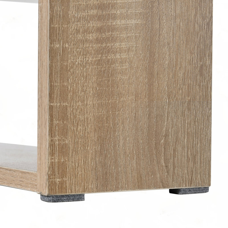 Table basse haute brillance avec 2 tiroirs, Blanc
