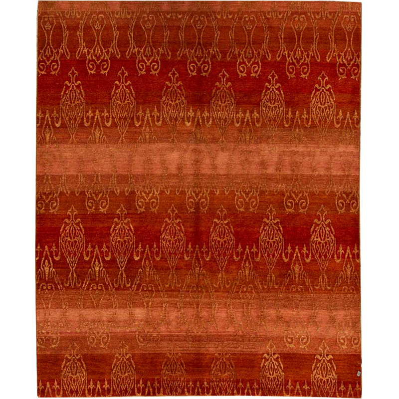 Ikat Area Rug in Rust/Gold