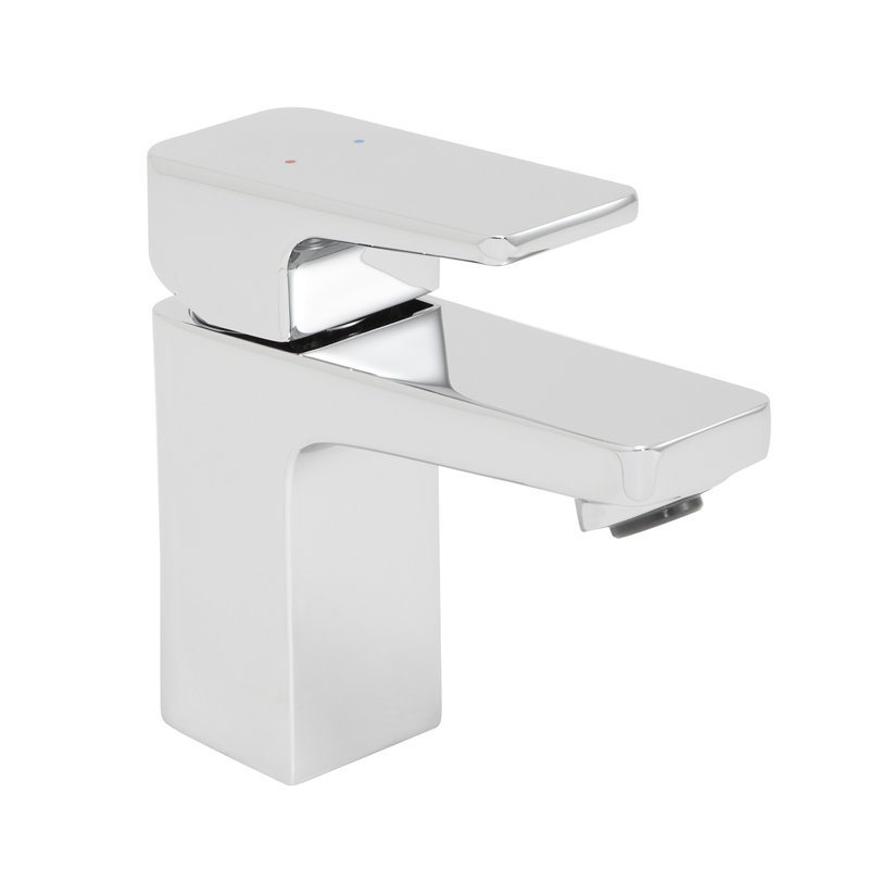 Robinet pour salle de bain monocommande à un trou avec ensemble de drain Kubos, Chrome poli