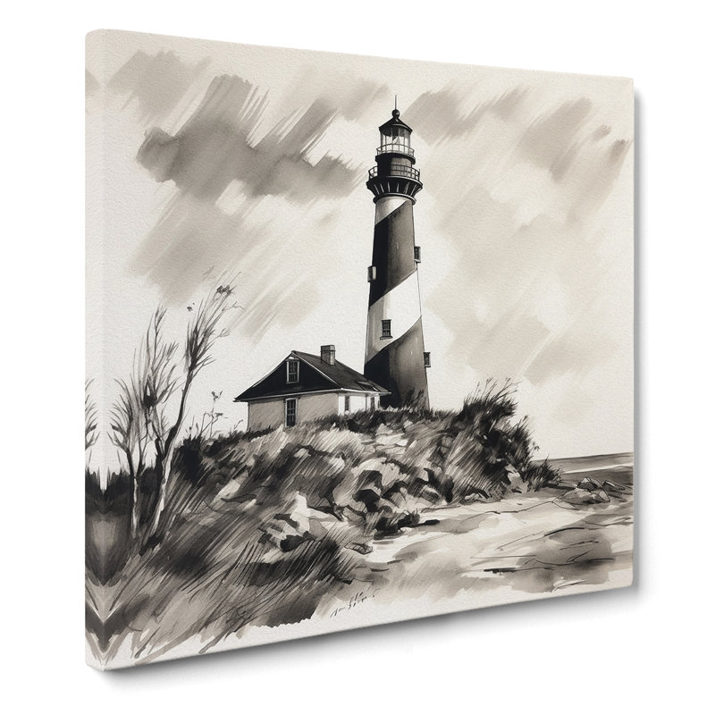 Lighthouse Ink Wash No.1 - Wrapped Canvas