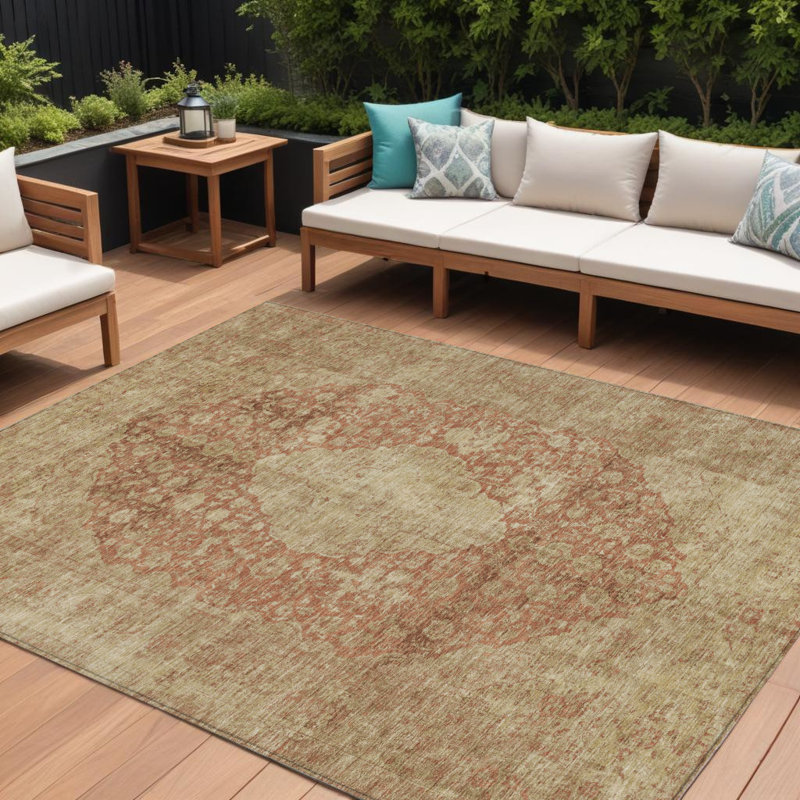 Tapis intérieur / extérieur lavable 9 pi x 12 pi Medallion