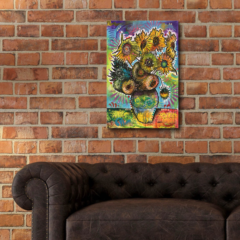 «Gogh Sunflowers» par Dean Russo, H 24 po x l 16 po