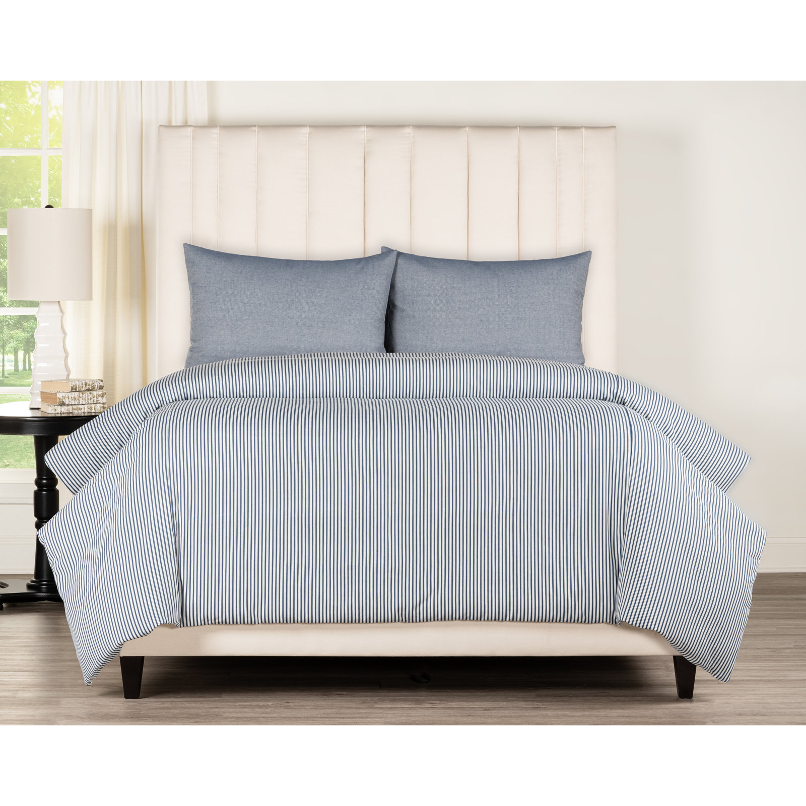 Siscovers Striped Cotton Duvet Cover Set, Blue, California King Duvet Cover + 2 King Shams