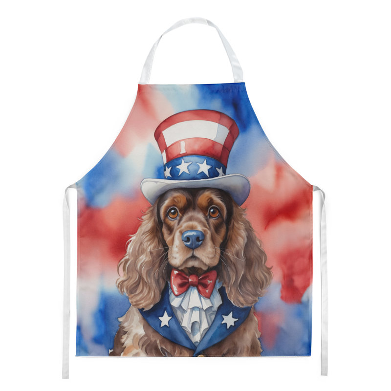 Patriotic American Apron, Brown Cocker Spaniel