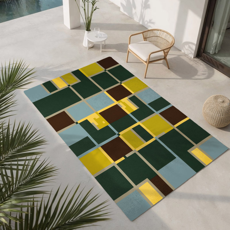 Tapis d'intérieur et d'extérieur Gridded croissance, Rectangle 1 pi 6 po x 2 pi 6 po