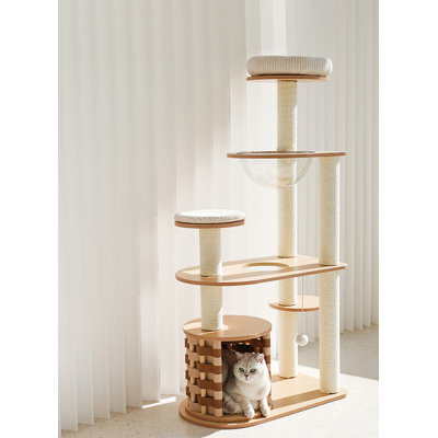 Arbre à chat moderne en bois