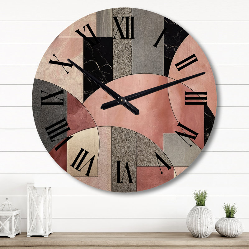 Horloge murale surdimensionnée rose, Très grand