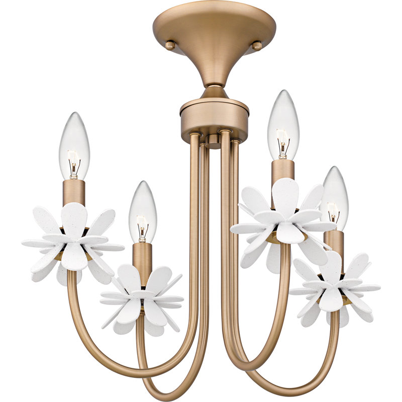 Moulden 4-Light Bronze Gold Semi-Flush Mount