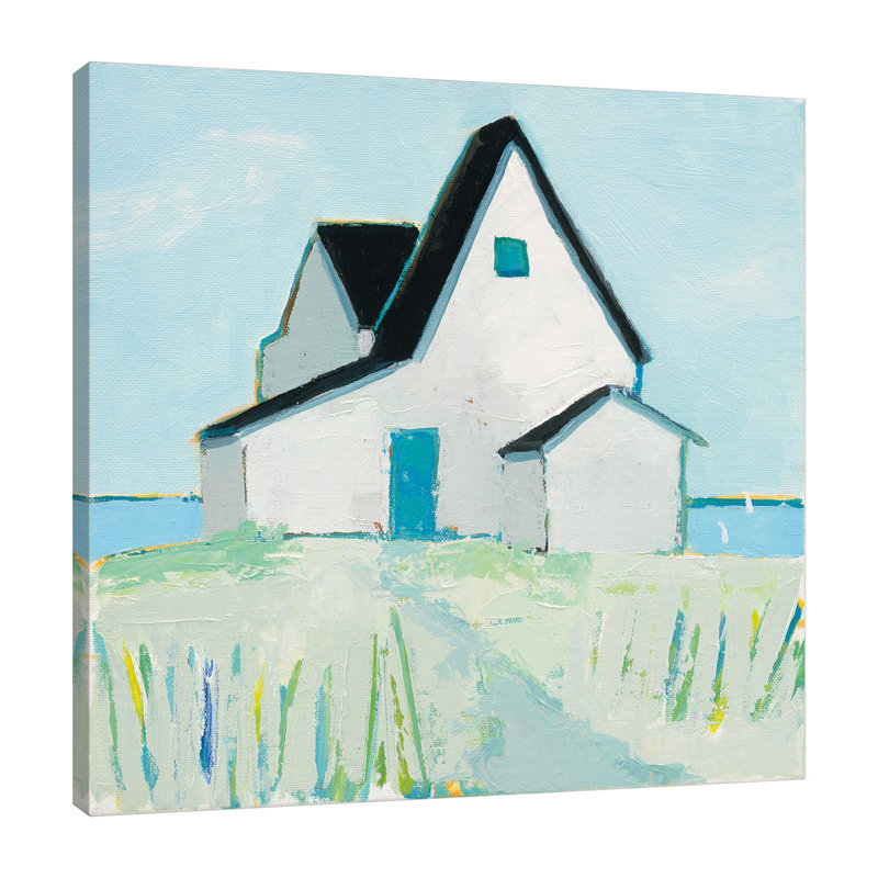 «Cottage by the Sea» par Phyllis Adams - impression sur toile tendue, H 12 po x l 12 po x P 1,5 po
