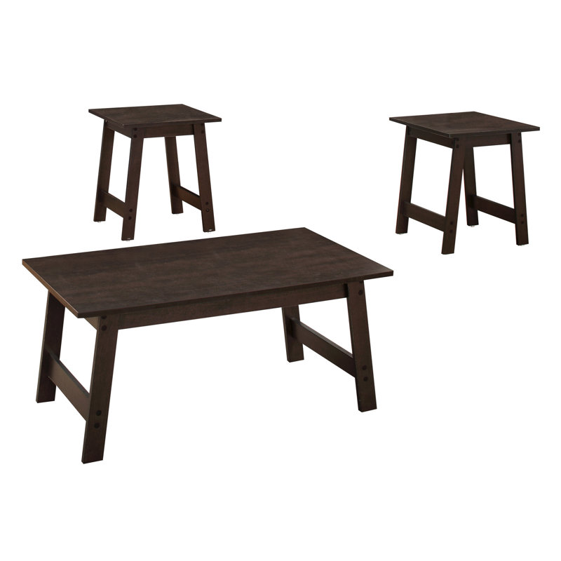 Ensemble de table de bout de 3 pièces en stratifié gris de style transitionnel, parfaite pour prendre le café ou comme décoration dans le salon