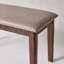Banc avec cadre en bois massif avec coussin en tissu technique doux et respirant, tabouret de ferme robuste, meubles polyvalents pour diverses pièces et sièges supplémentaires