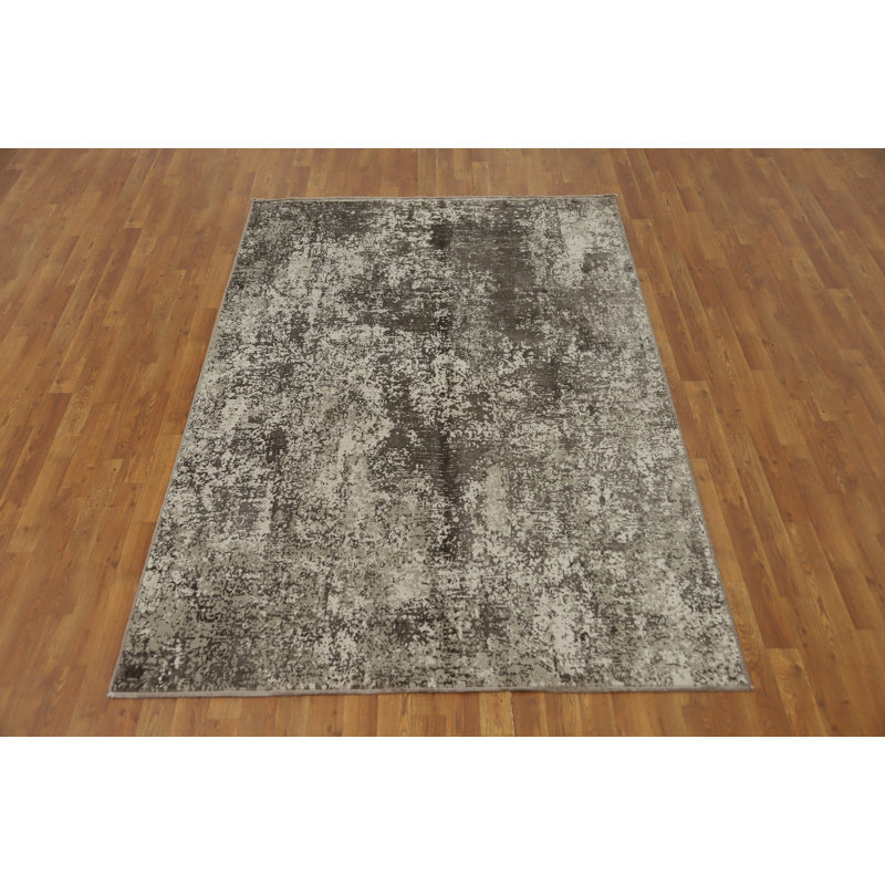 Élégant tapis moderne abstrait multicolore 5 x 7