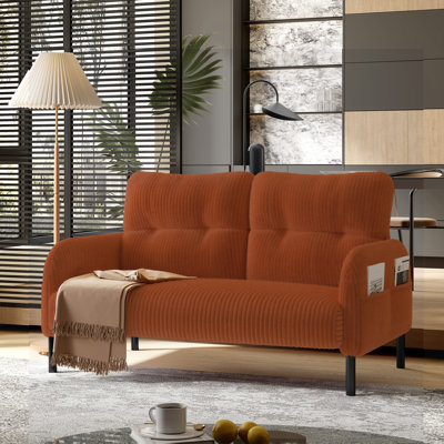 Corduroy fabric, comfortable monochrome double sofa, suitable for living rooms and bedrooms
